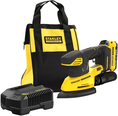 Load image into Gallery viewer, Stanley powertools stanley fatmax sfmcw221d1s v20 18v accu detailschuurmachine | 1x 2.0ah accu + lader | in softbag - sfmcw221d1s-qw
