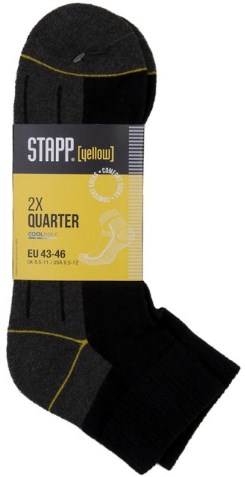 Afbeelding laden in galerijviewer, Stapp yellow quarter 2-pack sokken 4435 | 699 zwart | maat 46 - 38.134.046.43