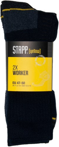 Afbeelding laden in galerijviewer, Stapp yellow worker 2-pack sokken 4415 | 699 zwart | maat 42 - 38.134.007.01