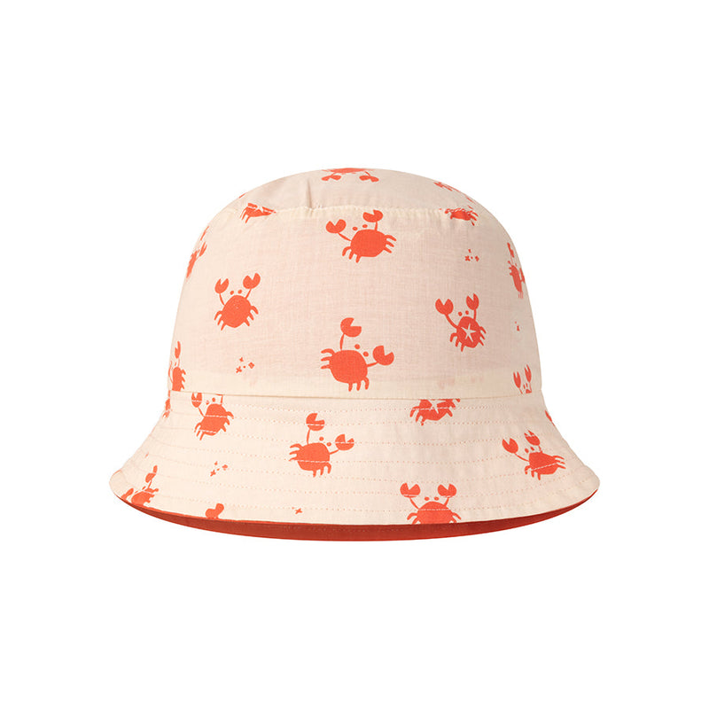 Afbeelding laden in galerijviewer, Crabby | beige rood uv omkeerbaar zonnehoedje