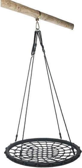Load image into Gallery viewer, SwingKing Nestschommel voor 1 tot 2 Kinderen Ø 100 cm Zwart