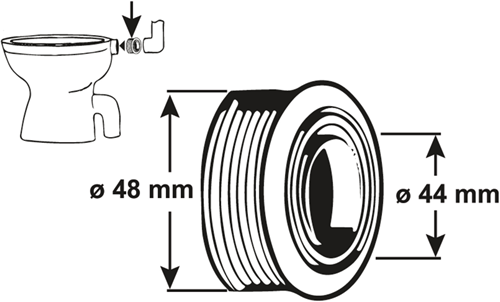 Load image into Gallery viewer, Cornat binnenverbinding wc ->1978 48x44mm - t360899