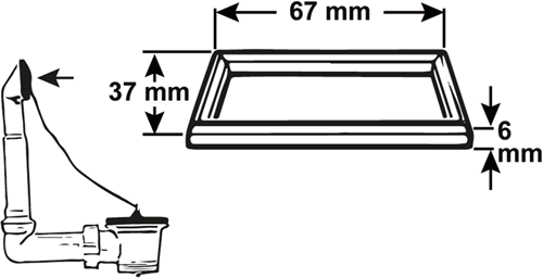 Load image into Gallery viewer, Cornat gummidichting 67x37x6mm spoelkast - tec356406