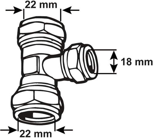 Load image into Gallery viewer, Cornat knelkoppeling ms t-stuk 22x18x22mm - tec583691