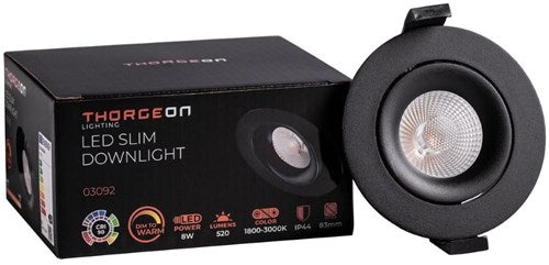 Load image into Gallery viewer, Enzo thorgeon led inbouwspot 8,2w dimtowarm 96mm rond verstelbaar zwart - led4681