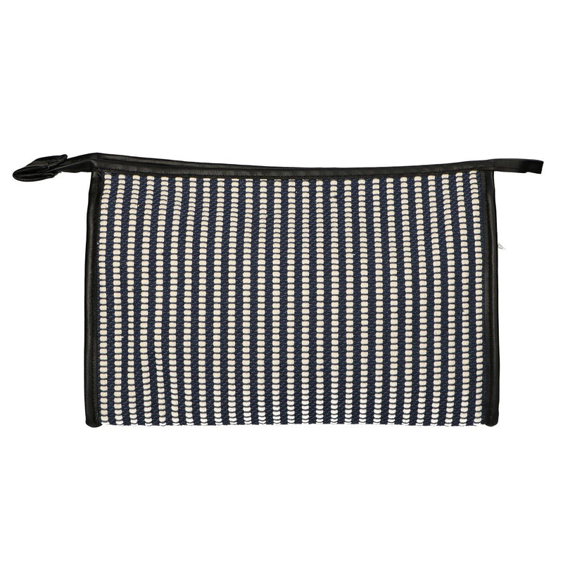 Load image into Gallery viewer, Traveller toilettas stripe blauw creme 30x20cm