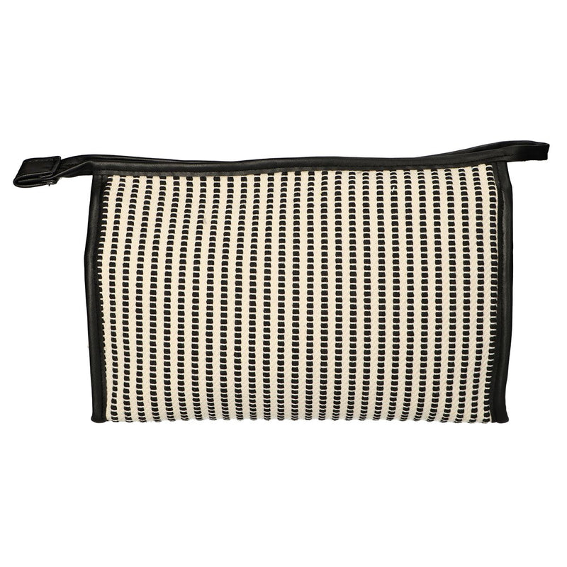Load image into Gallery viewer, Traveller toilettas stripe zwart creme 30x20cm