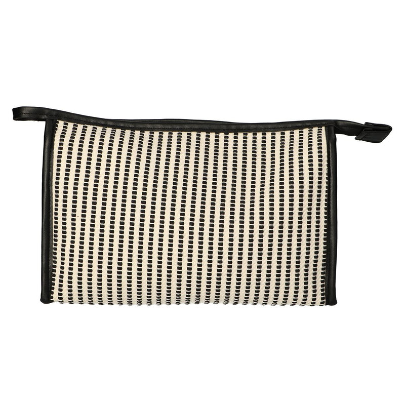 Load image into Gallery viewer, Traveller toilettas stripe zwart creme 30x20cm