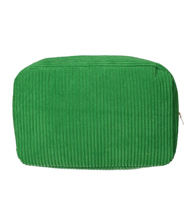 Load image into Gallery viewer, Traveller toilettas rib stof groen 28x17cm