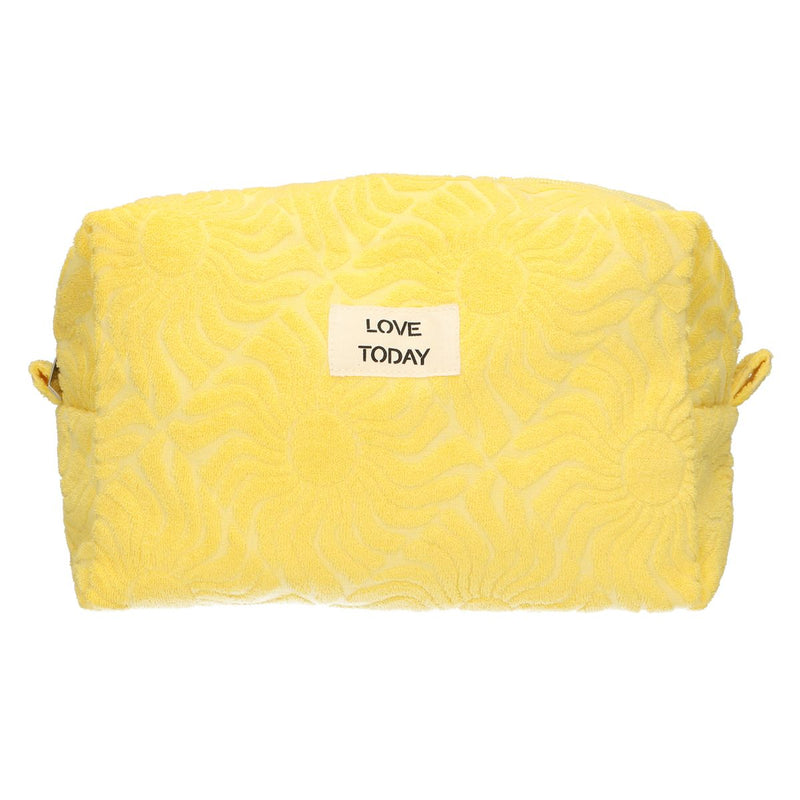 Load image into Gallery viewer, Traveller toilettas badstof sunny geel 21,5cm x 19cm