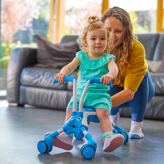 Load image into Gallery viewer, The bugs scramblebug tide loopfiets met 4 wielen junior blauw wit