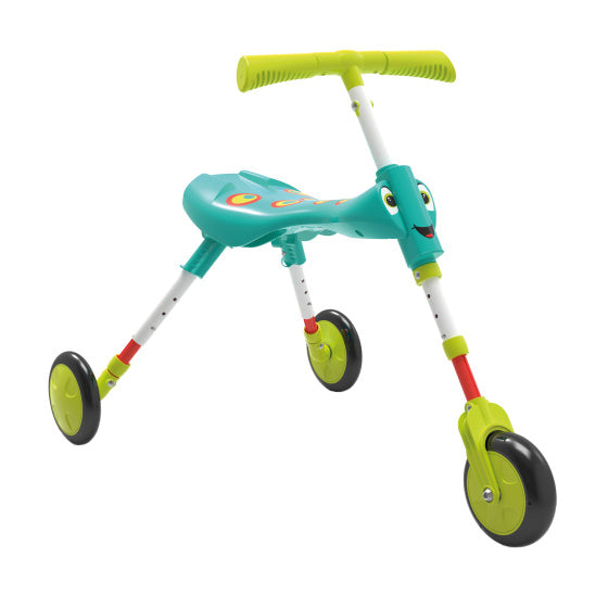 Load image into Gallery viewer, The bugs scuttlebug xl splodge loopfiets met 3 wielen junior turquoise groen