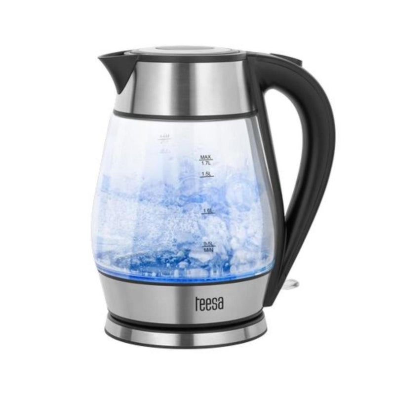 Load image into Gallery viewer, Teesa waterkoker glas rvs 1,7l zwart