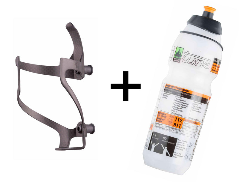 Load image into Gallery viewer, Tune rechtsträger carbon bottlecage + bottle 750ml