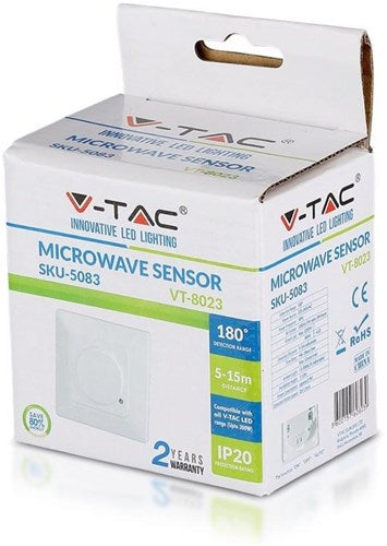 Load image into Gallery viewer, V-tac microwave sensor inbouw wit wand - 3900318