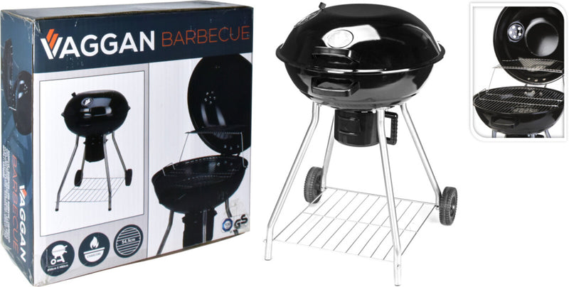 Load image into Gallery viewer, Vaggan houtskoolbarbecue op wielen ø 56 cm zwart