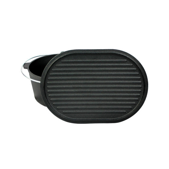 Load image into Gallery viewer, Valhal Dutch Oven Braadpan Gietijzer met deksel Ovaal 9 L