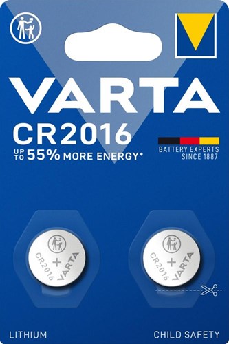 Load image into Gallery viewer, Varta cr2016 lithium knoopcel batterij 3v blister(2) - 3240352