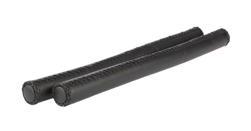 Load image into Gallery viewer, stuurgrepen leer 40 cm Ø22,2 mm zwart per set