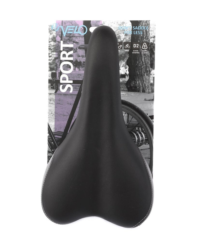 Afbeelding laden in galerijviewer, Velo zadel Plush Sport VL-3011 zwart grijs