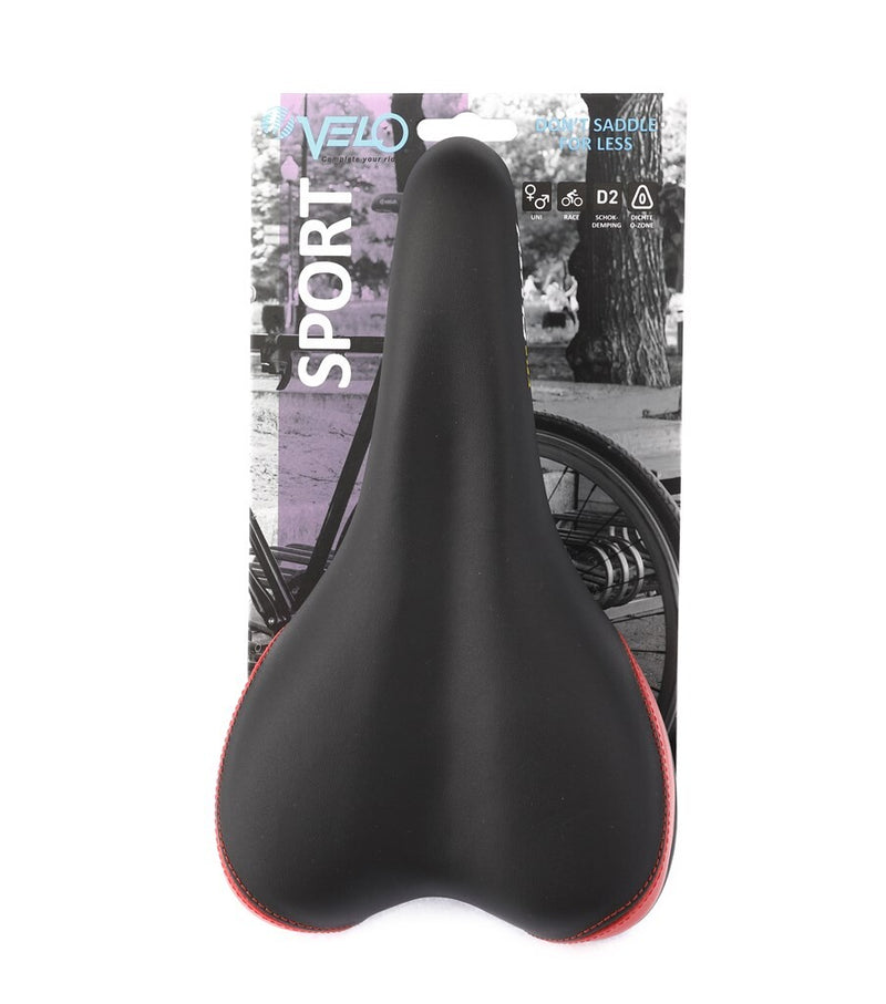 Afbeelding laden in galerijviewer, Velo zadel Plush Sport VL-3011 zwart rood