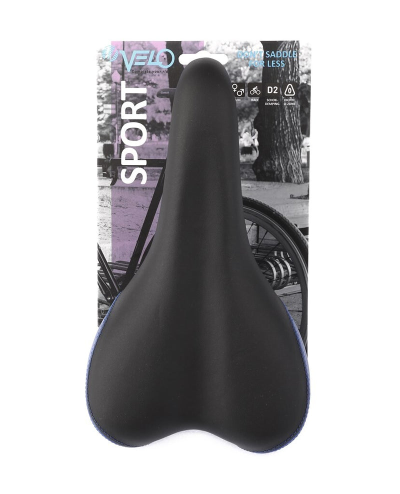 Afbeelding laden in galerijviewer, Velo zadel Plush Sport VL-3011 blauw zwart