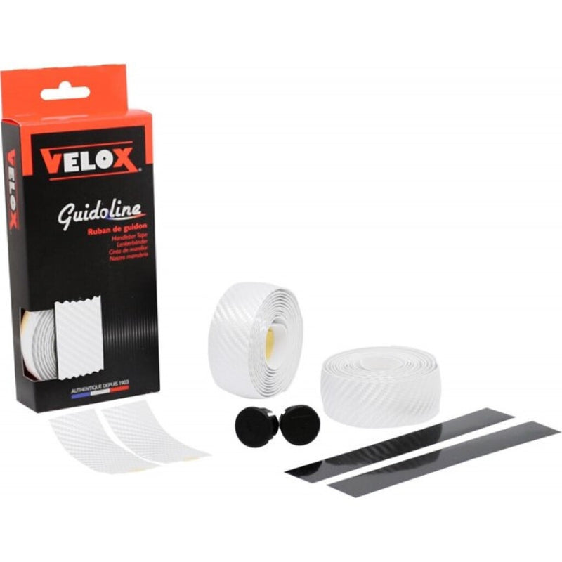 Load image into Gallery viewer, Velox guidoline stuurlint carbon look ø2.5x3.0mm 175cm wit