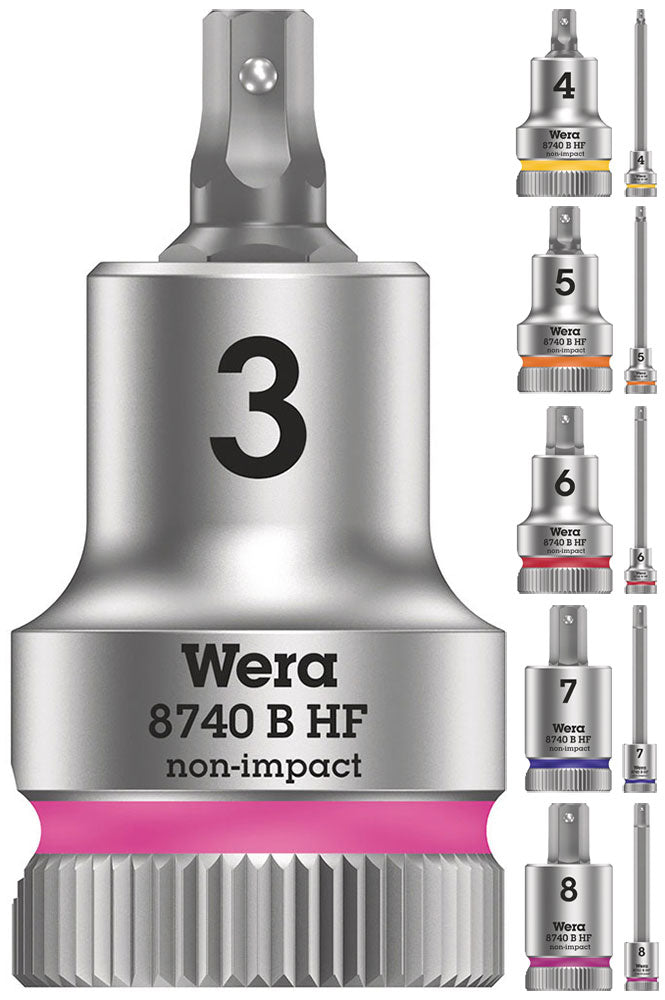 Load image into Gallery viewer, Wera 8740 b hf binnenzeskant zyklop bitdop met 3 8 -aandrijving met vasthoudfunctie, 6,0 x 35 mm - 1 stuk(s) - 05003035001