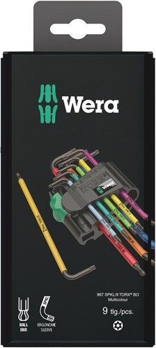 Load image into Gallery viewer, Wera 967 spkl 9 torx® bo multicolour stiftsleutelset, blacklaser, 9 -delig - 1 stuk(s) - 05073599001