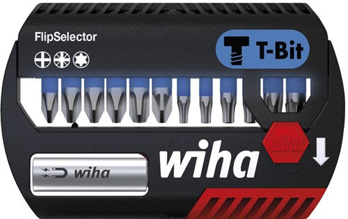 Load image into Gallery viewer, Wiha bitset flipselector t-bit 25 mm phillips, pozidriv, torx® 14-delig 1 4 c6,3 - 41824 - 41824