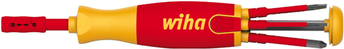 Load image into Gallery viewer, Wiha schroevendraaier met (ph, sl, pz s) bitmagazijn liftup electric (rood geel, 7‐delig)