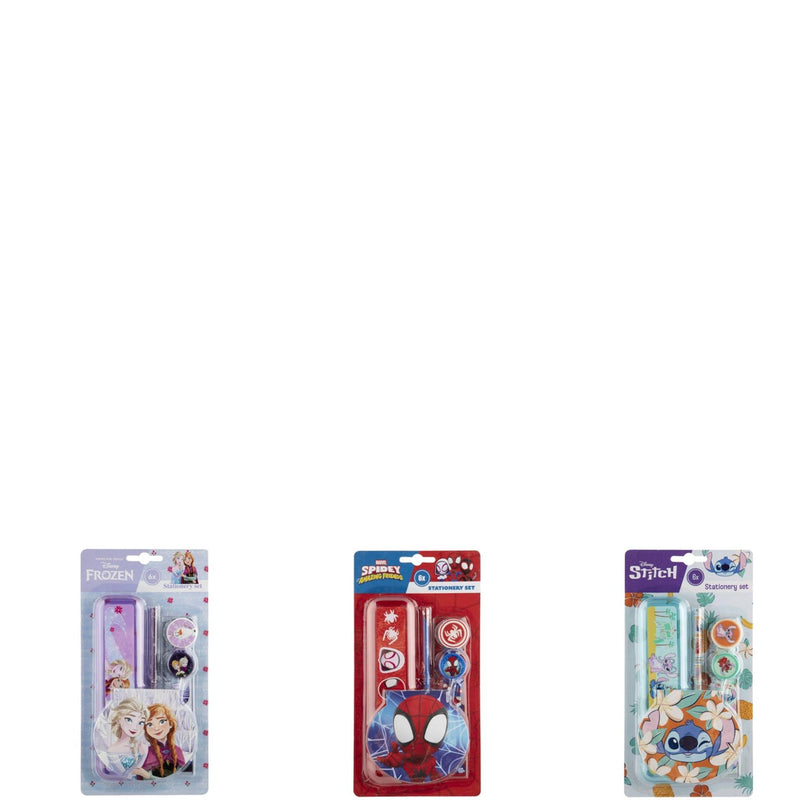 Afbeelding laden in galerijviewer, Disney spidey stitch frozen schoolset 6-delig 24,8x13x2cm 3 assorti