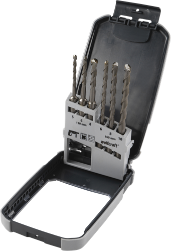 Load image into Gallery viewer, Wolfcraft betonboorset | hardmetaal-voorzien | sds-plus | ø5–10mm | 6-delig | 1 set - 7113000