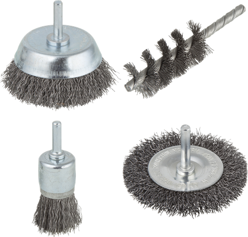 Load image into Gallery viewer, Wolfcraft draadborstel set | ronde schacht | 4-delig | 1 set - 2133000