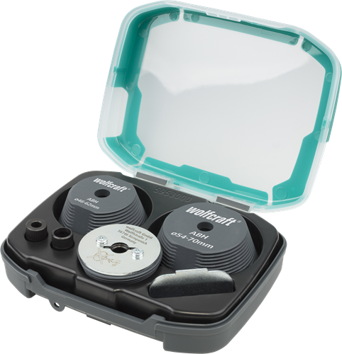 Load image into Gallery viewer, Wolfcraft set hulpstukken | voor het vergroten van gaten | 3-delig | 1 set - 5953000
