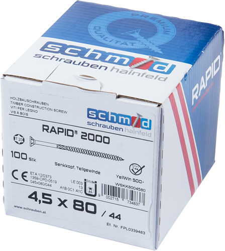 Load image into Gallery viewer, Schmid schrauben rapid2000 tx-schroef 4,5x80 100 vz - wskk8004580