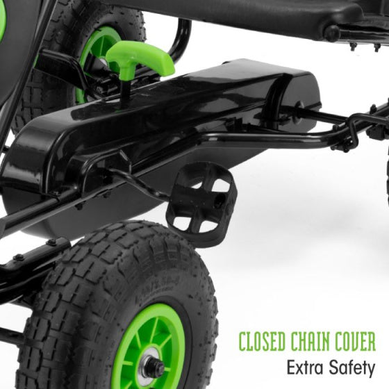 Load image into Gallery viewer, Xootz Viper Go Kart Skelter Junior Zwart Groen