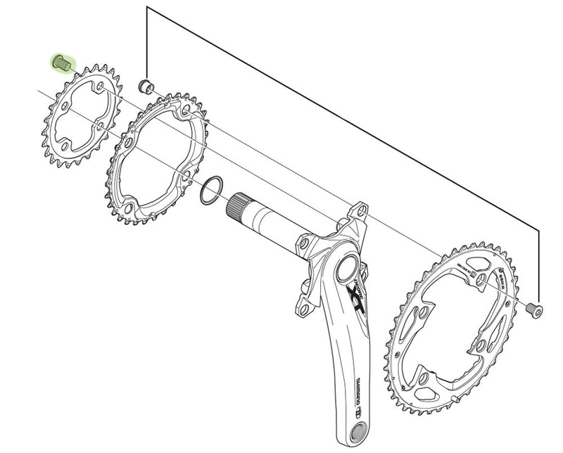 Afbeelding laden in galerijviewer, Shimano kettingbladboutset M8X8.5 B FC-M7000 (4st)