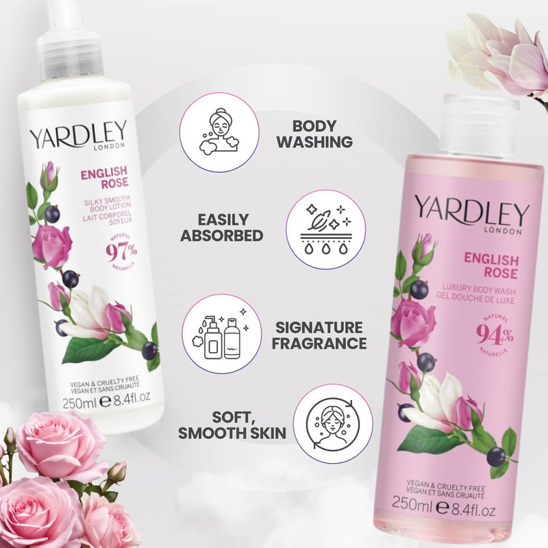 Load image into Gallery viewer, Yardley london yarley london english rose body wash body lotion collection