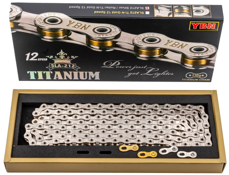 Load image into Gallery viewer, Ybn sla 212 s2 titanium 12-speed chain hollow pin