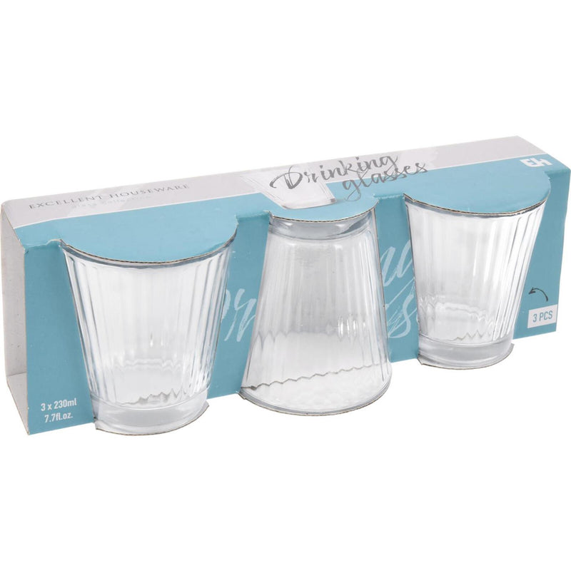 Afbeelding laden in galerijviewer, Excellent houseware drinkglazenset 3-delig 230ml