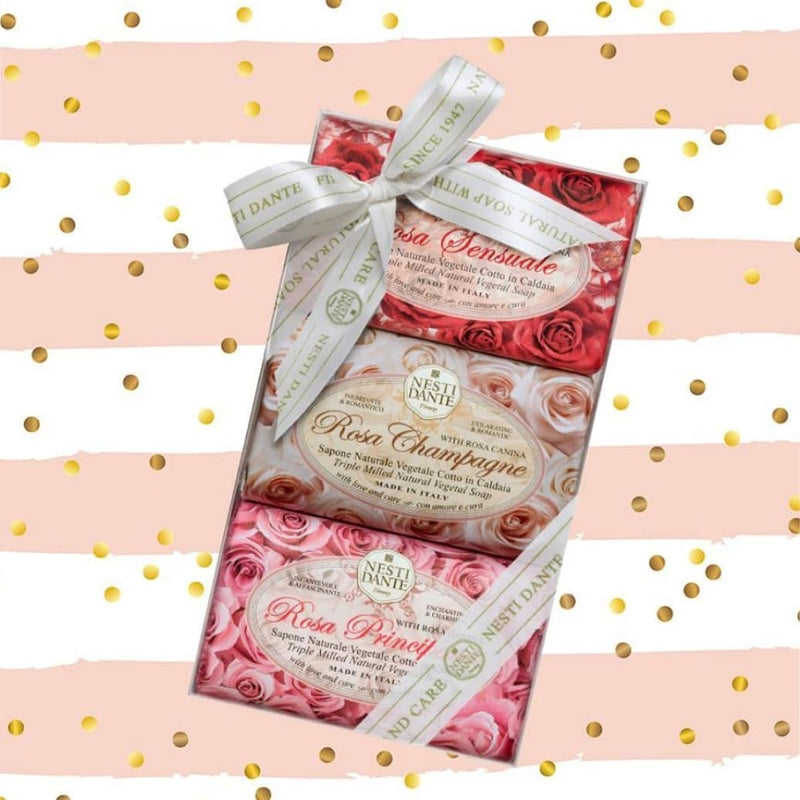 Load image into Gallery viewer, Nesti dante geschenkset zeep rosa 3x150gr.