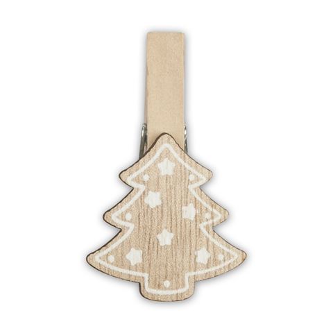 Load image into Gallery viewer, Zep Kerst Kit Wood Clips Brown LK39B 8 Stuks