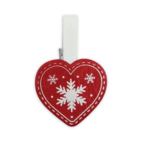Load image into Gallery viewer, Zep Kerst Kit Wood Clips Red LK38R 8 Stuks
