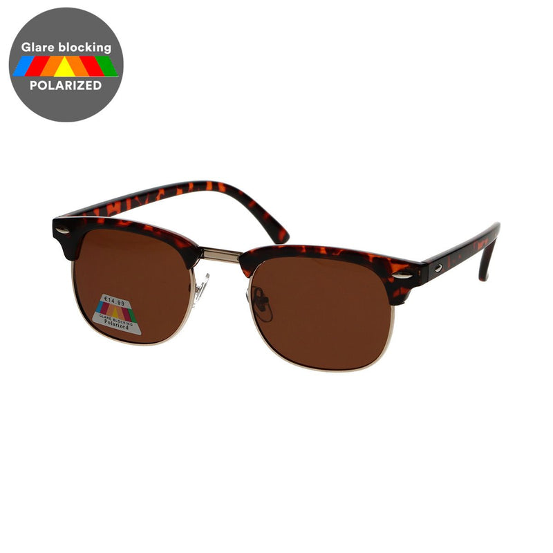Load image into Gallery viewer, Spectrum polarized zonnebril club vierkant havana goud bruin unisex