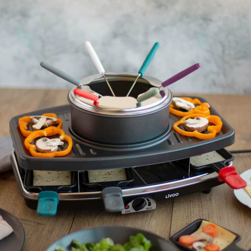 Load image into Gallery viewer, Livoo Livoo Gourmetstel, grillplaat en fondueset 3-in-1 8 personen 1100 W