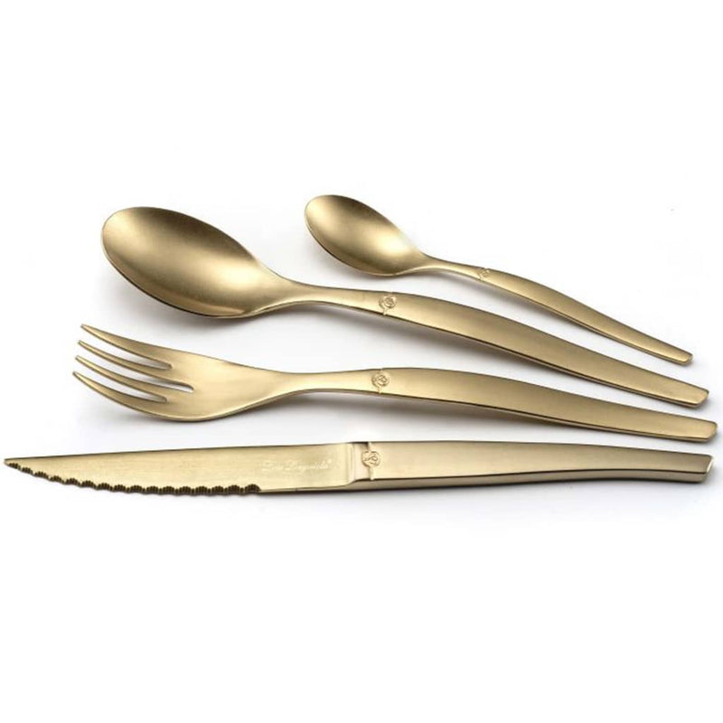 Load image into Gallery viewer, Lou Laguiole Lou Laguiole 16-delige Bestekset Jet stonewash champagnekleurig