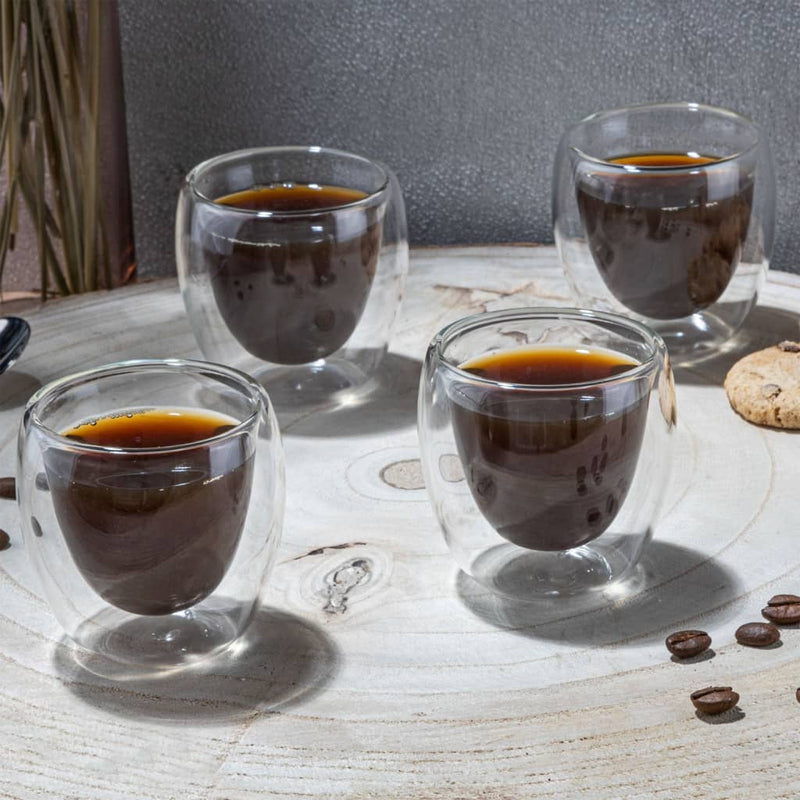 Load image into Gallery viewer, HI HI Espressokopjes dubbelwandig 4 st 80 ml transparant