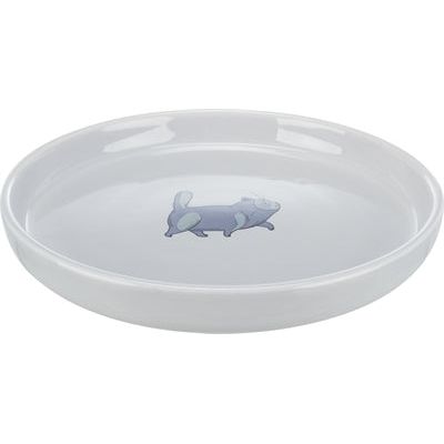 Load image into Gallery viewer, Trixie Voerbak waterbak plat en breed kattenprint grijs