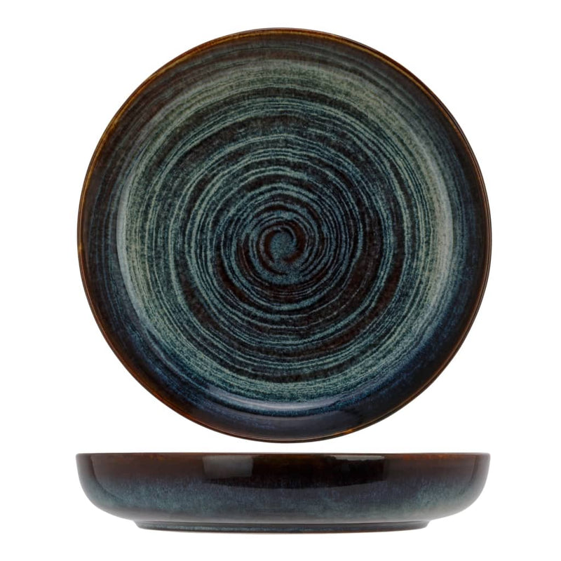 Load image into Gallery viewer, Cosy Trendy Cosy Trendy Bord Atlantis 4 st cirkelpatroon Ø24 cm blauw